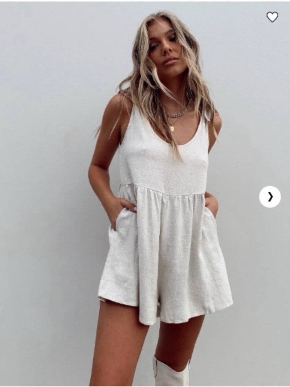 Princess Polly Linen Blend Mini Romper with Pockets